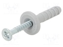 Plastic anchor; 8x40; N; with screw; 50pcs; 8mm