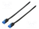Patch cord; U/UTP; 6a; stranded; Cu; PVC; black; Len: 1m; 32AWG