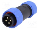 Plug; male; SP21; PIN: 4; IP68; 7÷12mm; soldering; for cable; 500V