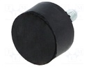 Vibroisolation foot; Ø: 25mm; H: 15mm; Shore hardness: 40±5; 320N