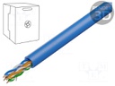 Wire; U/UTP; 6; solid; Cu; 4x2x23AWG; PVC; blue; 305m