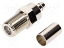Socket; F; female; straight; 75Ω; crimped