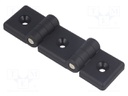 Hinge; Width: 124mm; technopolymer (PA); black; H: 36mm
