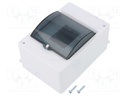 Enclosure: for modular components; IP20; white; No.of mod: 4; 400V