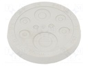 Multigate grommet; Ømount.hole: 50mm; light grey; Holes no: 8