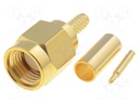 Plug; SMA; male; straight; RG174,RG188,RG316; crimped; for cable