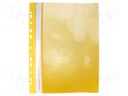 Document wallet; with holes; A4; yellow; PVC