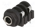 Socket; Jack 6,35mm; female; mono; with on/off switch; angled 90°