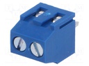 PCB terminal block; angled 90°; 3.5mm; ways: 2; on PCBs; 1.5mm2