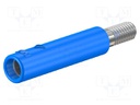 Connector: 4mm banana; adapter,socket; 32A; 600V; blue; M4,screw