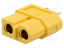 Plug; DC supply; XT60; female; PIN: 2; for cable; soldered; 30A; 500V
