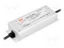 Power supply: switched-mode; LED; 76.8W; 48VDC; 43.2÷52.8VDC; IP65