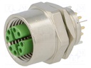 Socket; M12; PIN: 8; female; X code-ProfiNET; for panel mounting