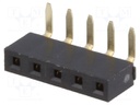 Socket; pin strips; female; PIN: 5; angled 90°; 2.54mm; THT; 1x5