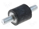 Vibration damper; M12; Ø: 75mm; rubber; L: 25mm; Thread len: 37mm