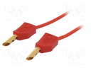 Test lead; PVC; 0.5m; red; 19A; 60V; Cond.cross sec: 1mm2