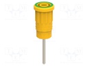 Connector: 4mm banana; socket; 36A; yellow-green; nickel plated