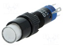 Switch: push-button; Pos: 2; SPDT; 0.5A/250VAC; 1A/24VDC; white