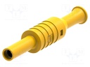 Connector: 4mm banana; socket; 36A; yellow; nickel plated; 61.1mm