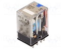 Relay: electromagnetic; DPDT; Ucoil: 12VDC; 10A/220VAC; 10A/24VDC