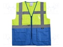 Reflection waistcoat; Size: S; yellow-blue; warning