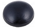 Self-adhesive foot; black; rubber; A: 8mm; B: 2mm; C: 1mm