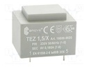 Transformer: encapsulated; 1.5VA; 230VAC; 9V; 167mA; Mounting: PCB