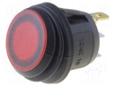 ROCKER; SPST; Pos: 2; OFF-ON; 10A/24VDC; red; IP65; LED 24VDC; 50mΩ