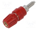 Connector: 4mm banana; socket; 63A; 30VAC; 60VDC; red; gold-plated