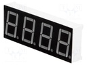 Display: LED; 7-segment; 14.2mm; 0.56"; No.char: 4; green; 3÷6mcd