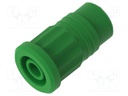 Connector: 4mm banana; socket; 36A; green; nickel plated; m3 holes