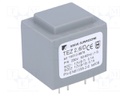 Transformer: encapsulated; 2.5VA; 230VAC; 12V; 12V; 104.1mA; IP00