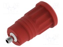 Connector: 4mm banana; socket; 25A; red; nickel plated; insulated