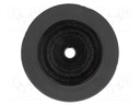 Wheel; black; Shaft: two sides flattened; Pcs: 1; push-in; Ø: 28mm