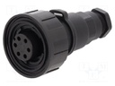 Connector: circular; plug; female; PIN: 6; 5A; 277V; IP68,IP69K