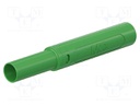 Connector: 4mm banana; plug; 32A; 1kV; green; insulated; 2.5mm2