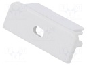 Cap for LED profiles; grey; ABS; Application: SURFACE14