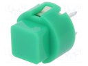 Switch: keypad; Pos: 2; SPST-NO; 0.01A/32VDC; green; Mounting: THT