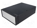 Enclosure: with panel; 1598; X: 200mm; Y: 280mm; Z: 76mm; ABS; black
