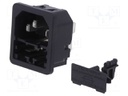 Connector: AC supply; socket; male; 10A; 250VAC; IEC 60320; max.1mm