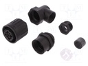 Connector: circular; plug; PIN: 9; female; w/o contacts; IP65; 400V