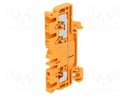 Splice terminal: rail; 2.5mm2; ways: 1; terminals: 3; orange; wemid