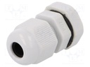 Cable gland; PG7; IP67; Mat: polyamide; grey
