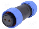 Plug; female; SP21; PIN: 2; IP68; 7÷12mm; soldering; for cable; 500V