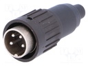 Plug; DIN; male; PIN: 4; straight; for cable; soldering; 300V; 5A