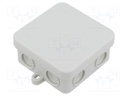 Enclosure: junction box; X: 75mm; Y: 75mm; Z: 37mm; IP55; light grey