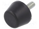 Vibroisolation foot; Ø: 32mm; Shore hardness: 70±5; 813N; 148N/mm