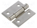 Hinge; Width: 50mm; stainless steel; H: 50mm; V: for welding