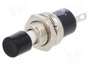 Switch: push-button; Pos: 2; SPST-NO; 1.5A/250VDC; OFF-(ON)