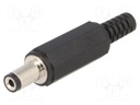 Plug; DC supply; female; 5,5/2,1mm; with strain relief; for cable